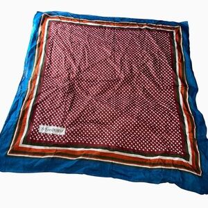 Yves saint laurent vintage scarf neckerchief retro red white blue hearts 24”